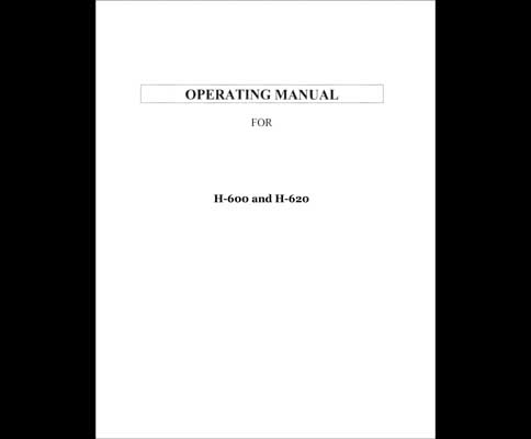Magnaflux H-600 & H-620 Operators & Service Manual