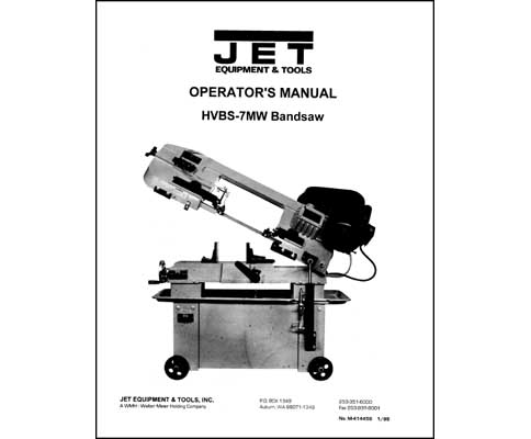 Jet Horizontal Band Saw Manual
