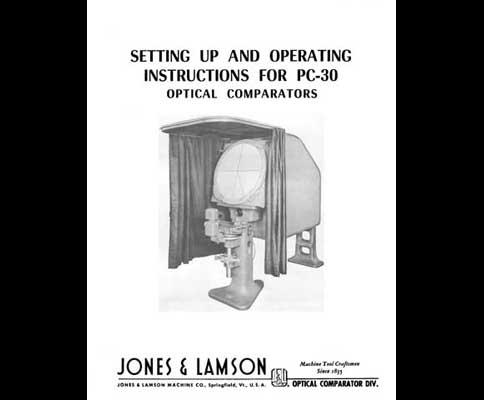 Jones & Lamson PC-30 Set Up and Operating Instructions