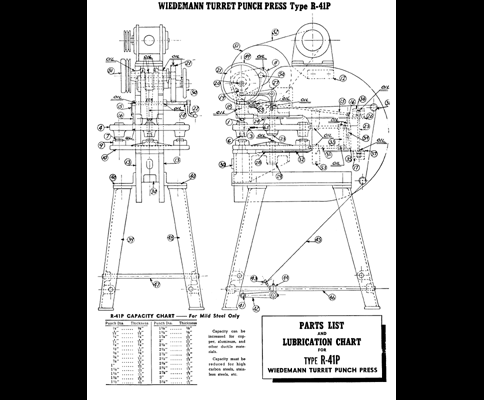 Wiedemann R-41P Turret Punch Press Ops & Parts Manual