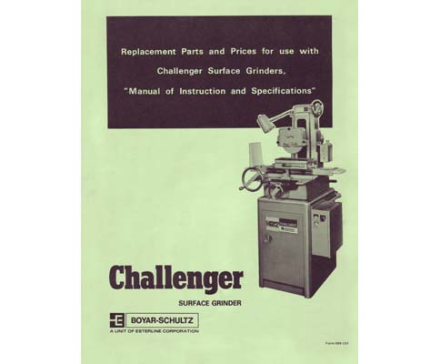 Boyar-Schultz Challenger Parts Listing Manual
