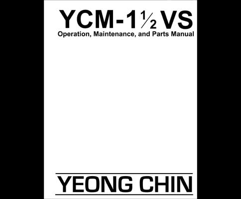 Yeong Chin YCM Variable Speed Milling Machine Manual