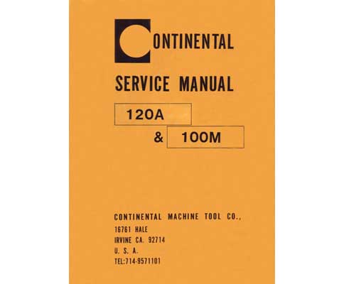 Continental 120A and 100M Band Saw Service Manual