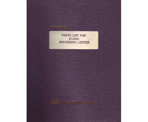 Kia KV40A Machining Center Parts Manual
