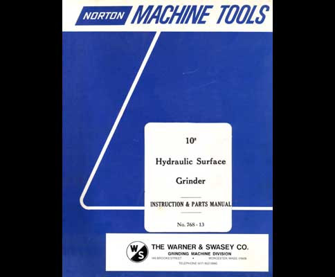 Norton Warner & Swasey 10 x 60 Surface Grinder Manual