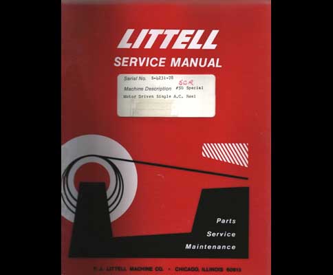 Littell No. 5G SCR Motorized 500 lb. Payoff Reel Manual